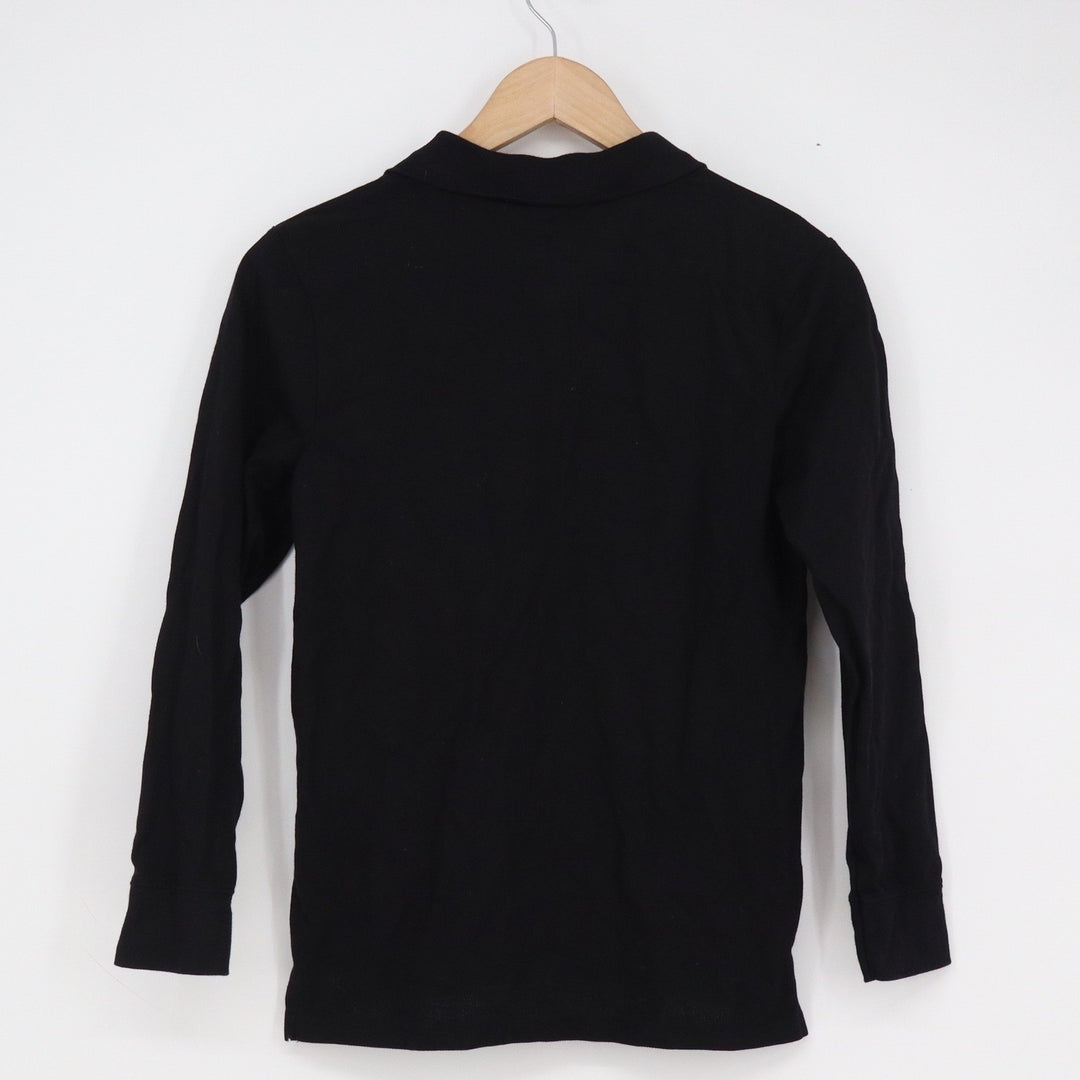 The Children's Place Boys Black Long Sleeve Polo Shirt Size L 10/12 Cotton