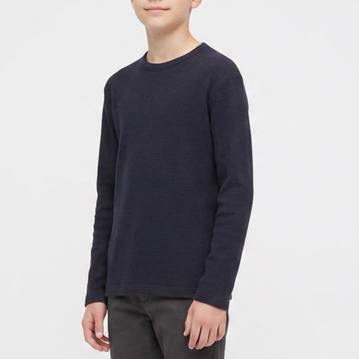 Uniqlo Kids Navy Blue Long Sleeve Crewneck Top Size 13