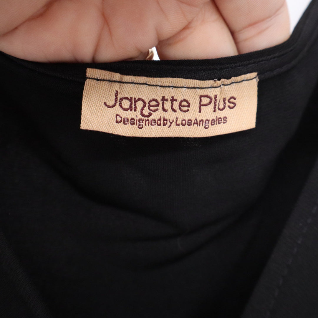Janette Plus Black Sleeveless Wrap Front V-Neck Midi Dress XL