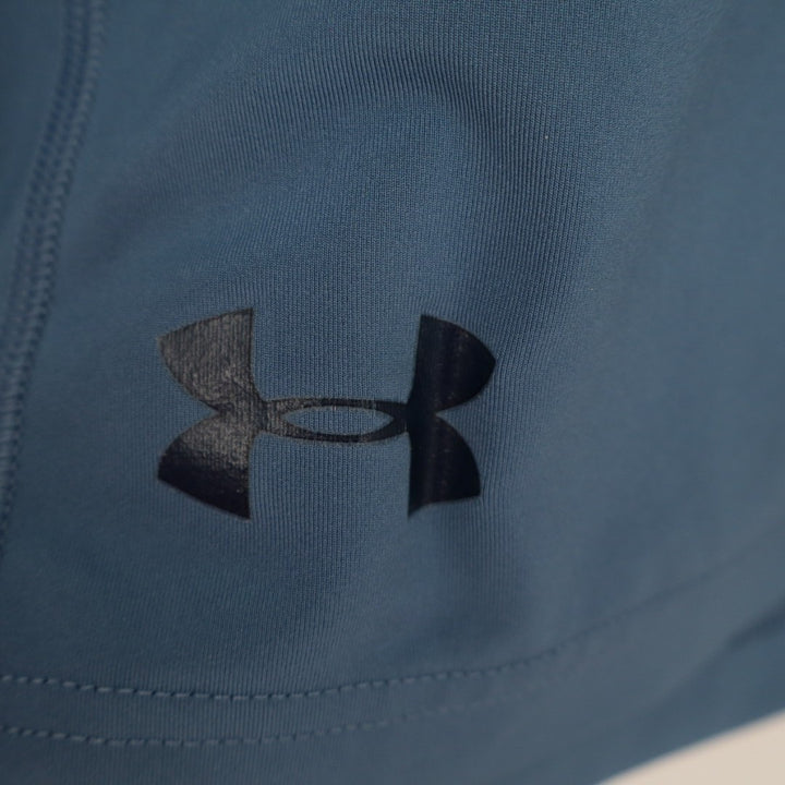 Under Armour Heatgear Athletic Training Shorts Mens Medium Blue Elastic Waist