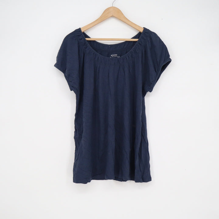 Sonoma Life + Style Navy Blue Scoop Neck Short Sleeve Top XL Cotton Modal Blend
