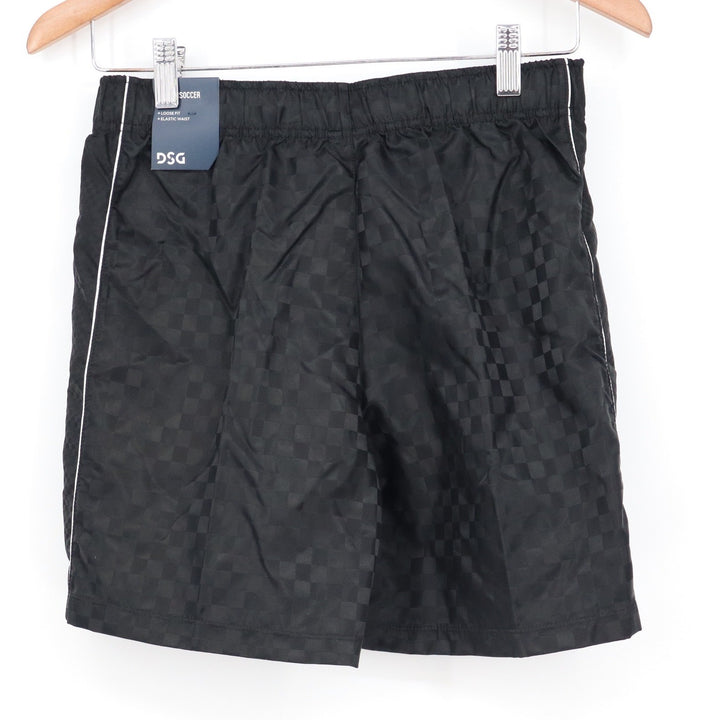 DSG Boys Black Checkerboard Woven Soccer Shorts Size L 14-16 NWT