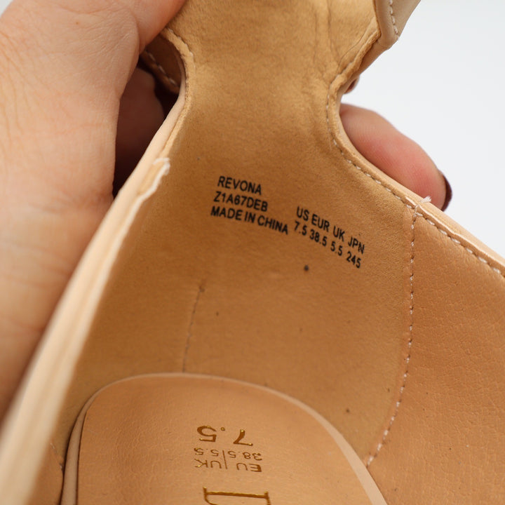 Dream Pairs Flats Womens 7.5 Revona Ankle Strap Nude Low Wedge Heel Excellent