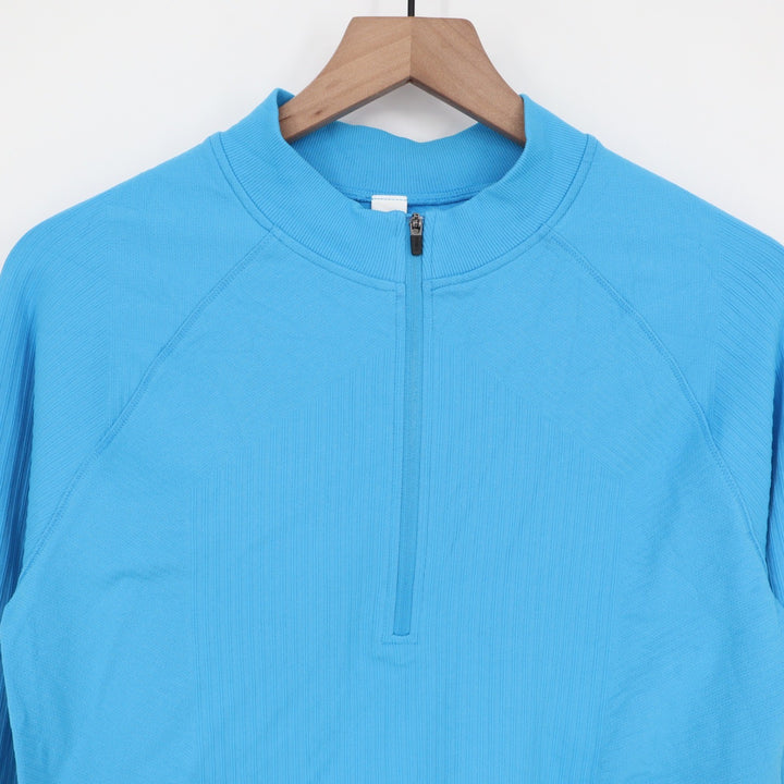 DSG Womens Momentum Seamless 1/4 Zip Aqua Blue Athletic Pullover XL NEW