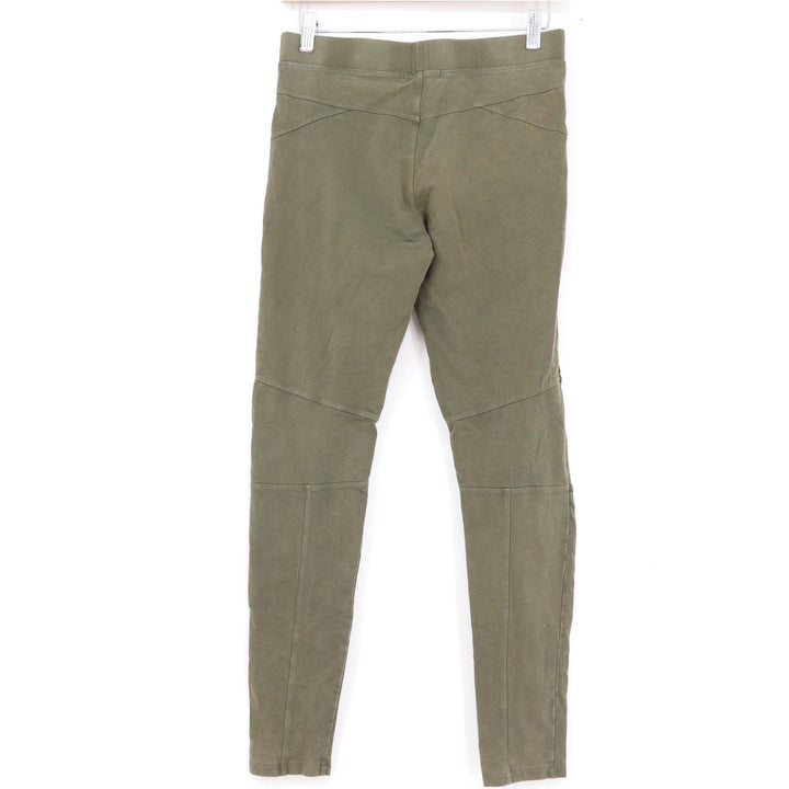 Forever 21 Olive Green Moto Leggings Womens Medium Paneled Utility Slim