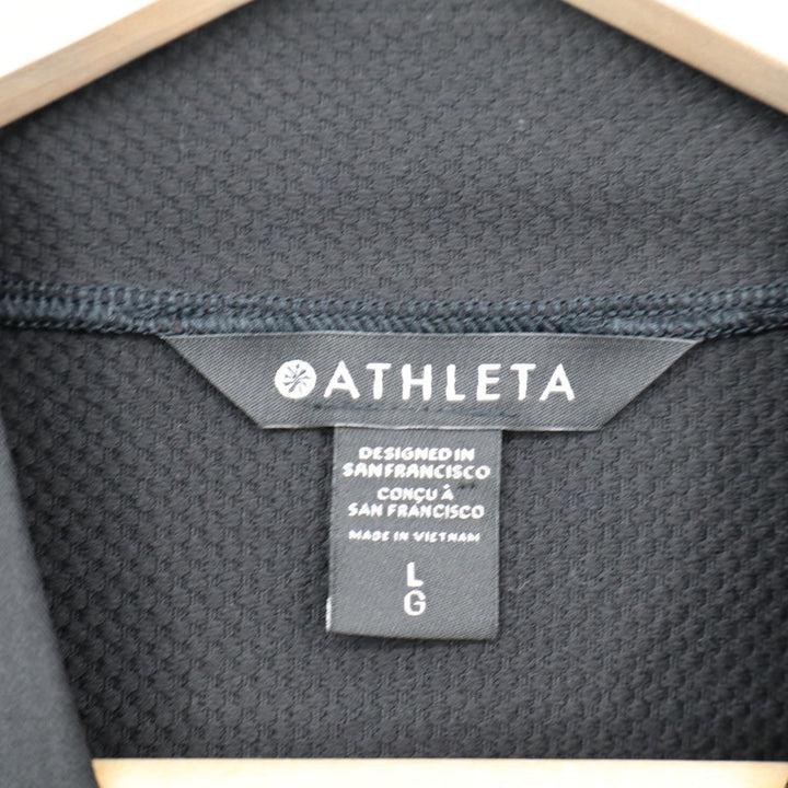 Athleta Athletic Top Womens Large Black Stretch Long Sleeve Mock Neck Pullover