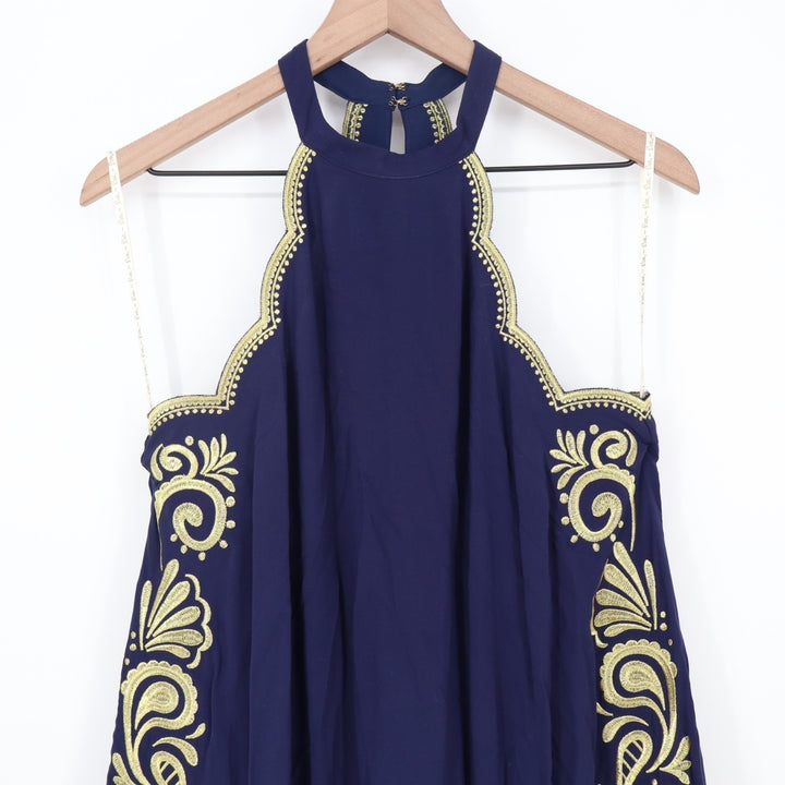 Lilly Pulitzer Quinn Dress Womens Small Navy Gypset Swirl Embroidered Sleeveless