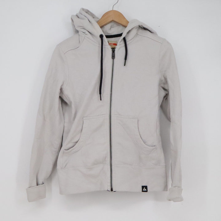 American Giant Women's Classic Full Zip Hoodie Light Gray Cotton Size S