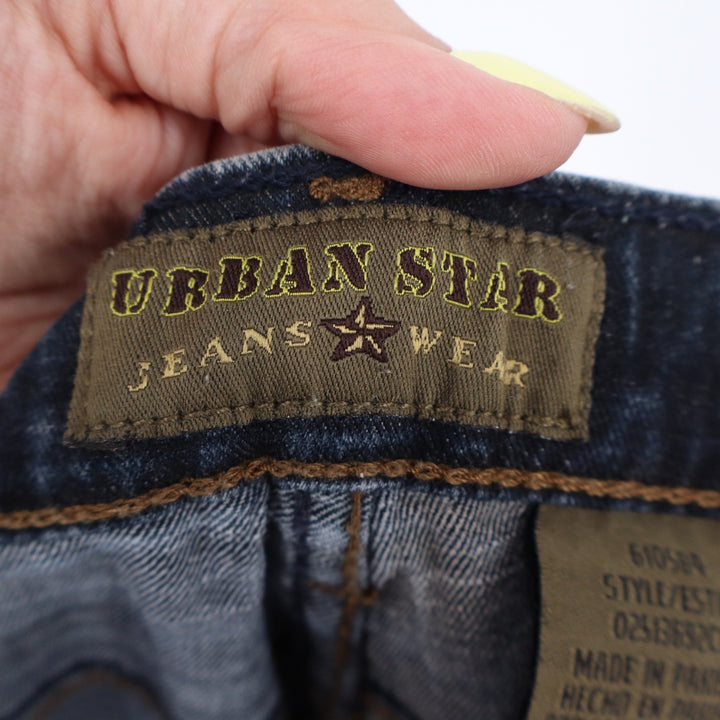 Urban Star Mens Dark Wash Straight Leg Denim Jeans 34x30 Blue