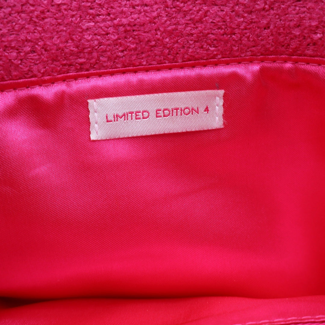 Bath & Body Works Goldie Pink Boucle Tote Bag Limited Edition Chain Strap Bow