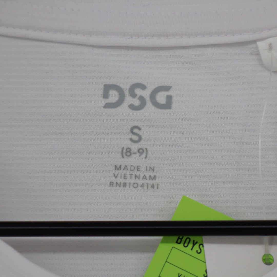 DSG Boys Movement Tee White Short Sleeve Performance Shirt S 8-9