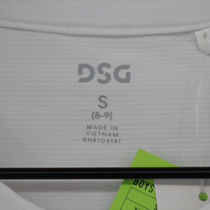 DSG Boys Movement Tee White Short Sleeve Performance Shirt S 8-9