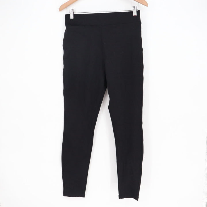 American Giant Ponte Slim Pants Womens 10 Super Black Stretch Skinny Leg Casual
