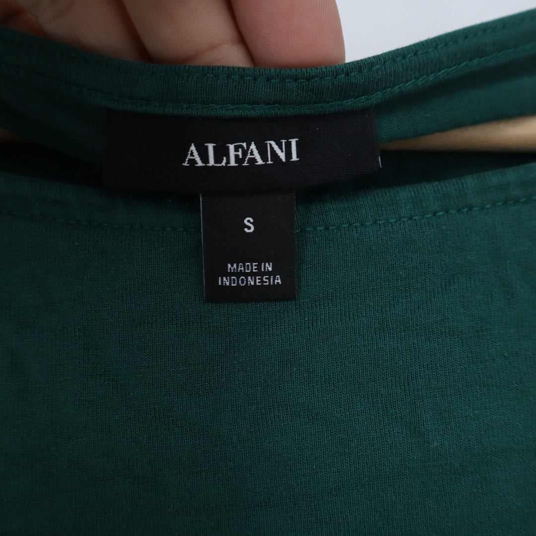 Alfani Womens Forest Green Dolman Sleeve Banded Hem Knit Top Small
