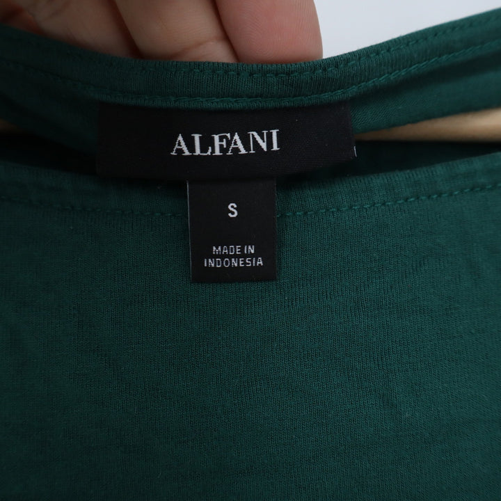 Alfani Womens Forest Green Dolman Sleeve Banded Hem Knit Top Small