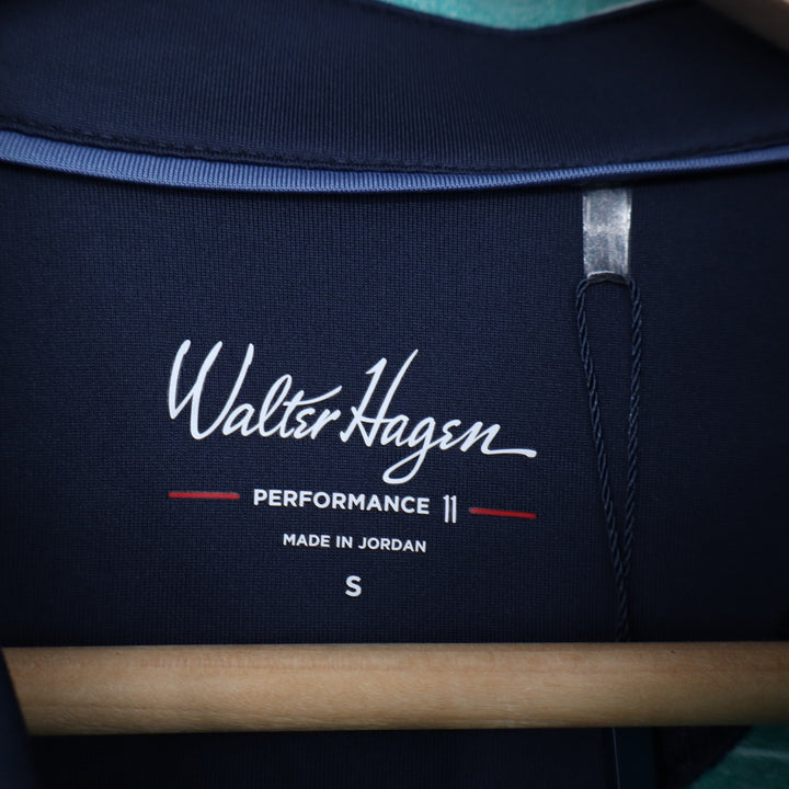 Walter Hagen Mens P11 Classic Stripe Polo Shirt Aquatic Teal White Size S New