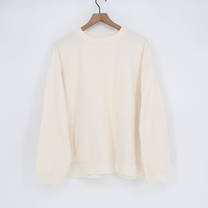 Topshop Cream Oversized Crewneck Sweatshirt Back Seam Detail US 12 Large