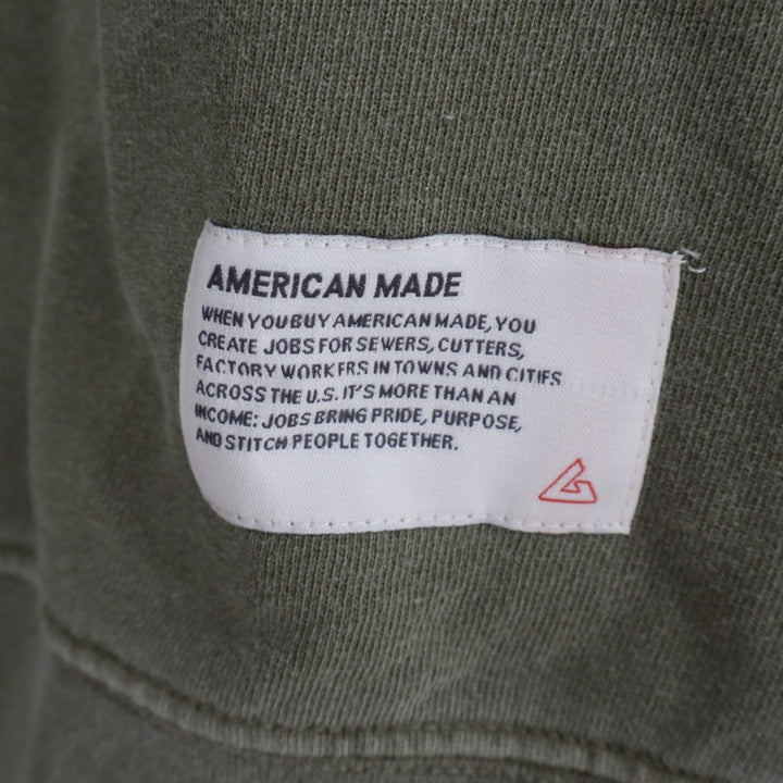 American Giant Sweatshirt Mens Medium Olive Green Cotton Crew Neck Long Sleeve