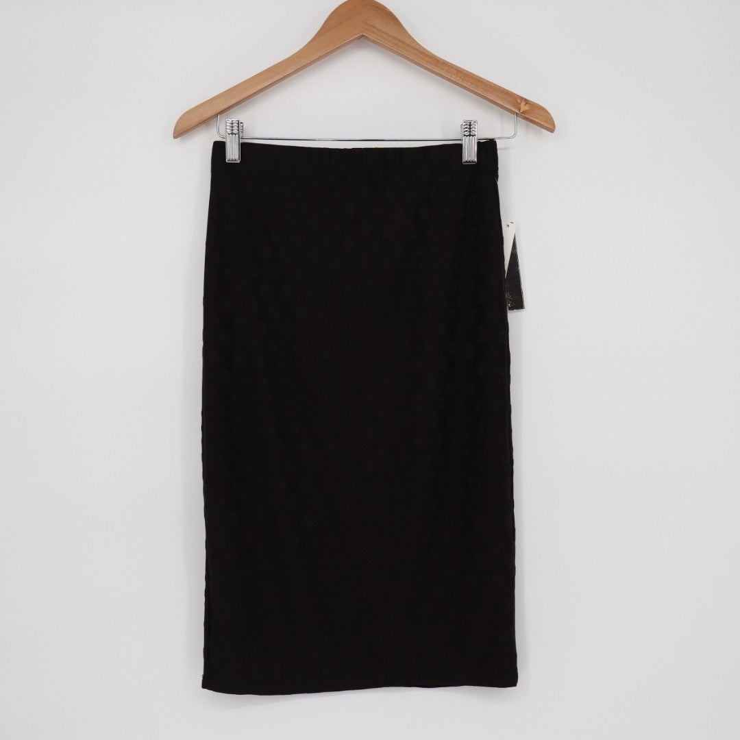 Aqua Straight & Pencil Skirt Womens XS Black Lined Stretch Textured Office Wear