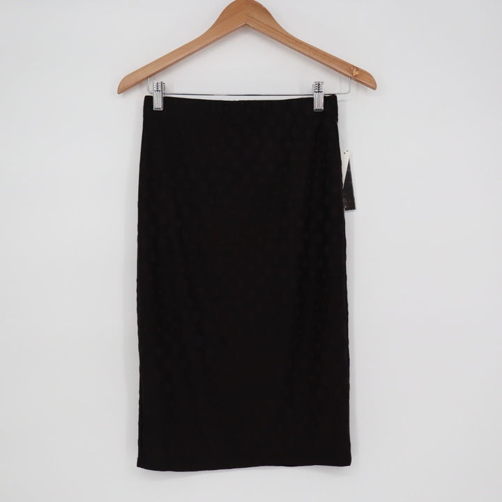 Aqua Straight & Pencil Skirt Womens XS Black Lined Stretch Textured Office Wear