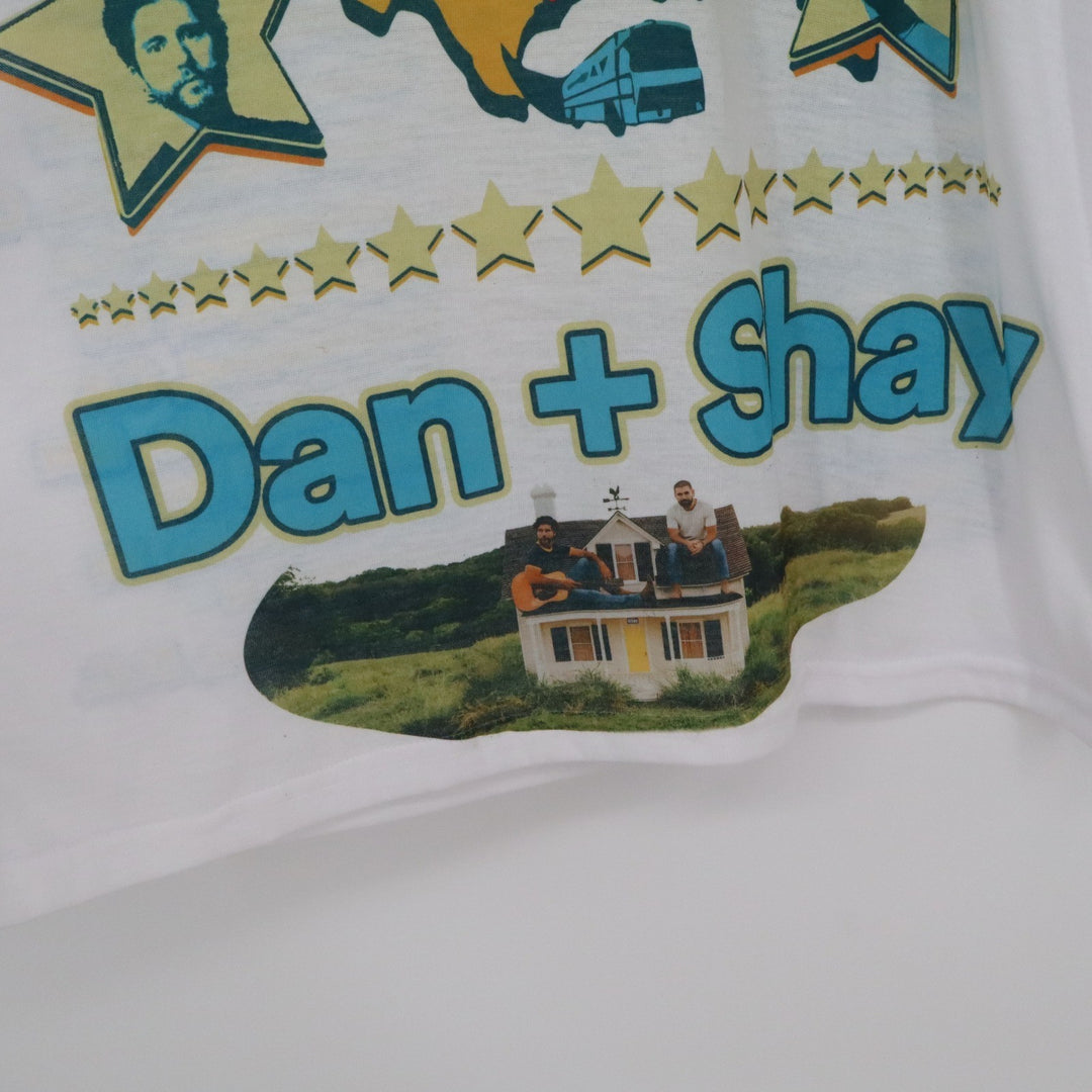 Dan + Shay Heartbreak On The Map Summer Tour 2024 White Graphic T-Shirt Mens M