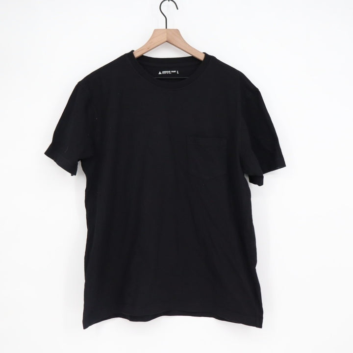 American Giant T-Shirt Mens L Black Cotton Front Pocket Crew Neck Short Sleeve