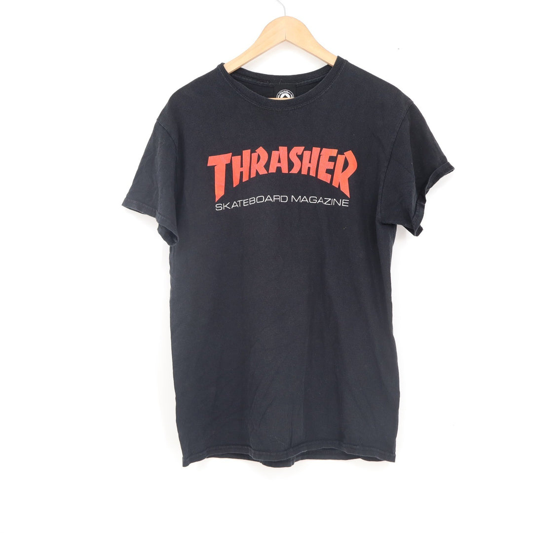 Thrasher Skateboard Magazine Logo Graphic T-Shirt Black Red Mens Small