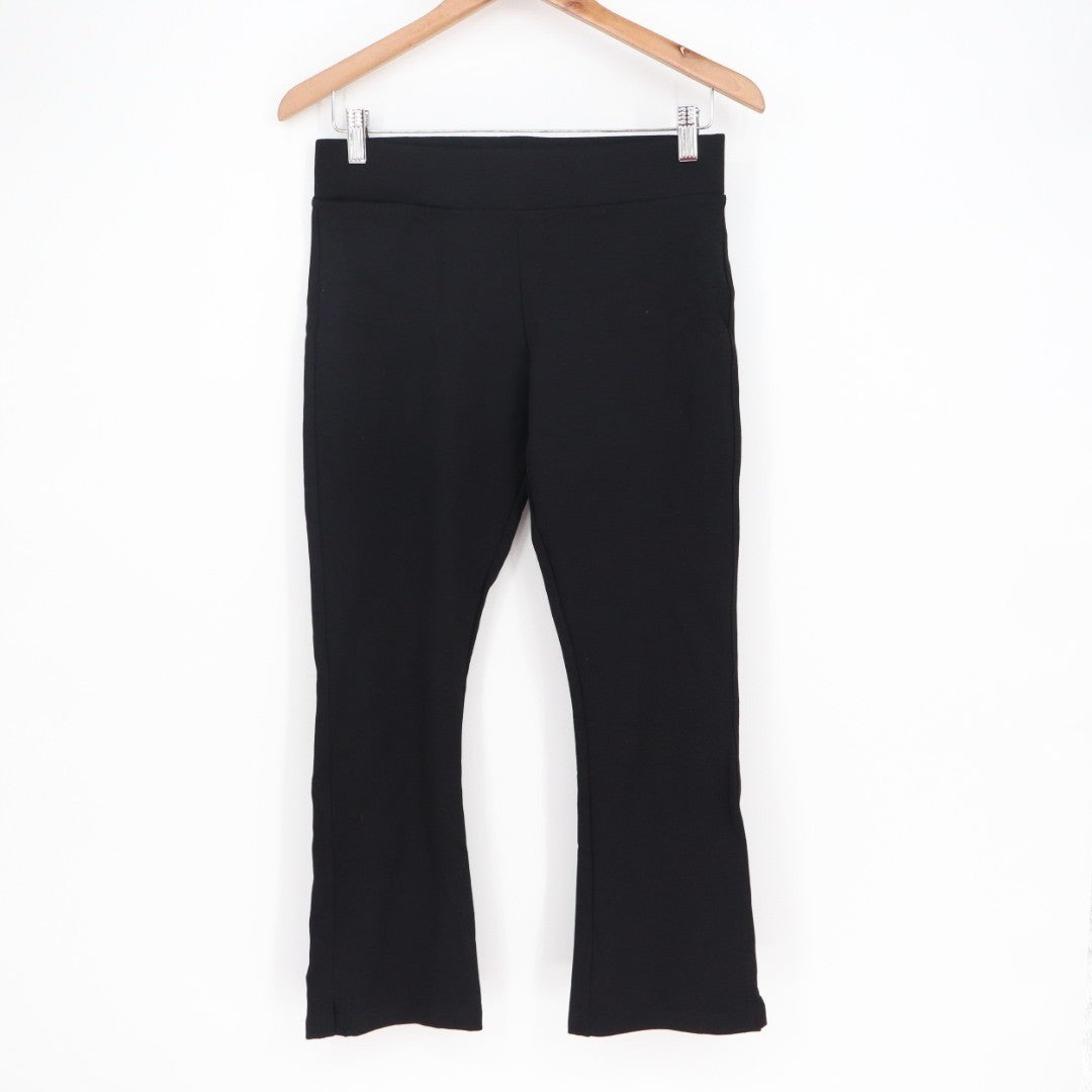 American Giant Ponte Kick Flare Pants Womens 6 Black Stretch Streetwear Cropped