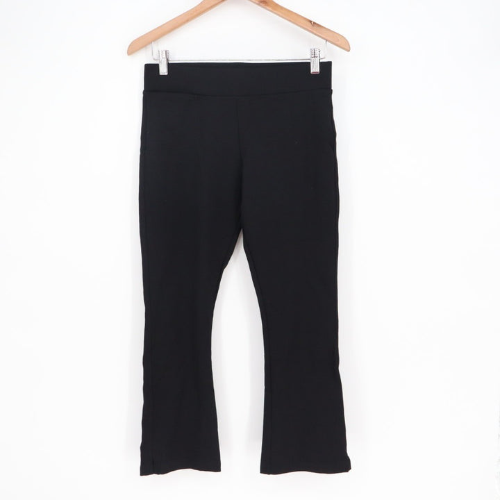 American Giant Ponte Kick Flare Pants Womens 6 Black Stretch Streetwear Cropped