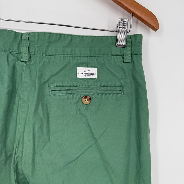 Vineyard Vines Club Shorts Mens 30 Earthy Green Cotton Logo Golf Performance