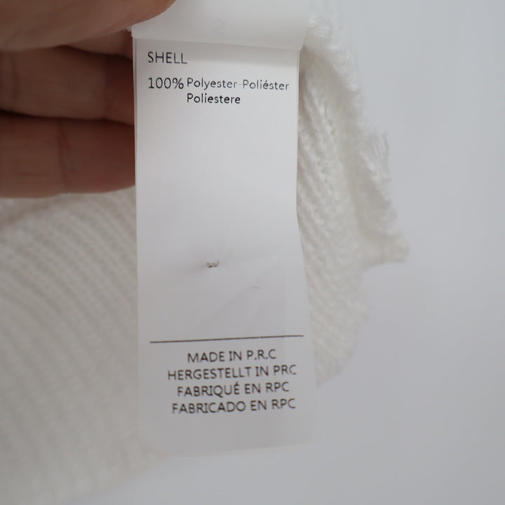 Cupshe Womens White Pointelle Knit Sleeveless Sweater Top Crew Neck Size S