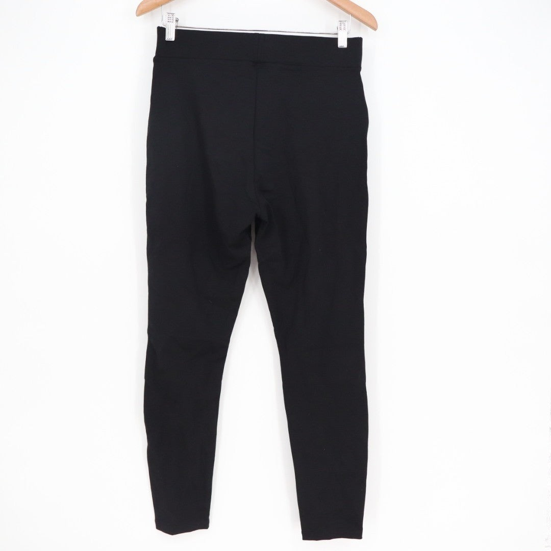 American Giant Ponte Slim Pants Womens 10 Super Black Stretch Skinny Leg Casual