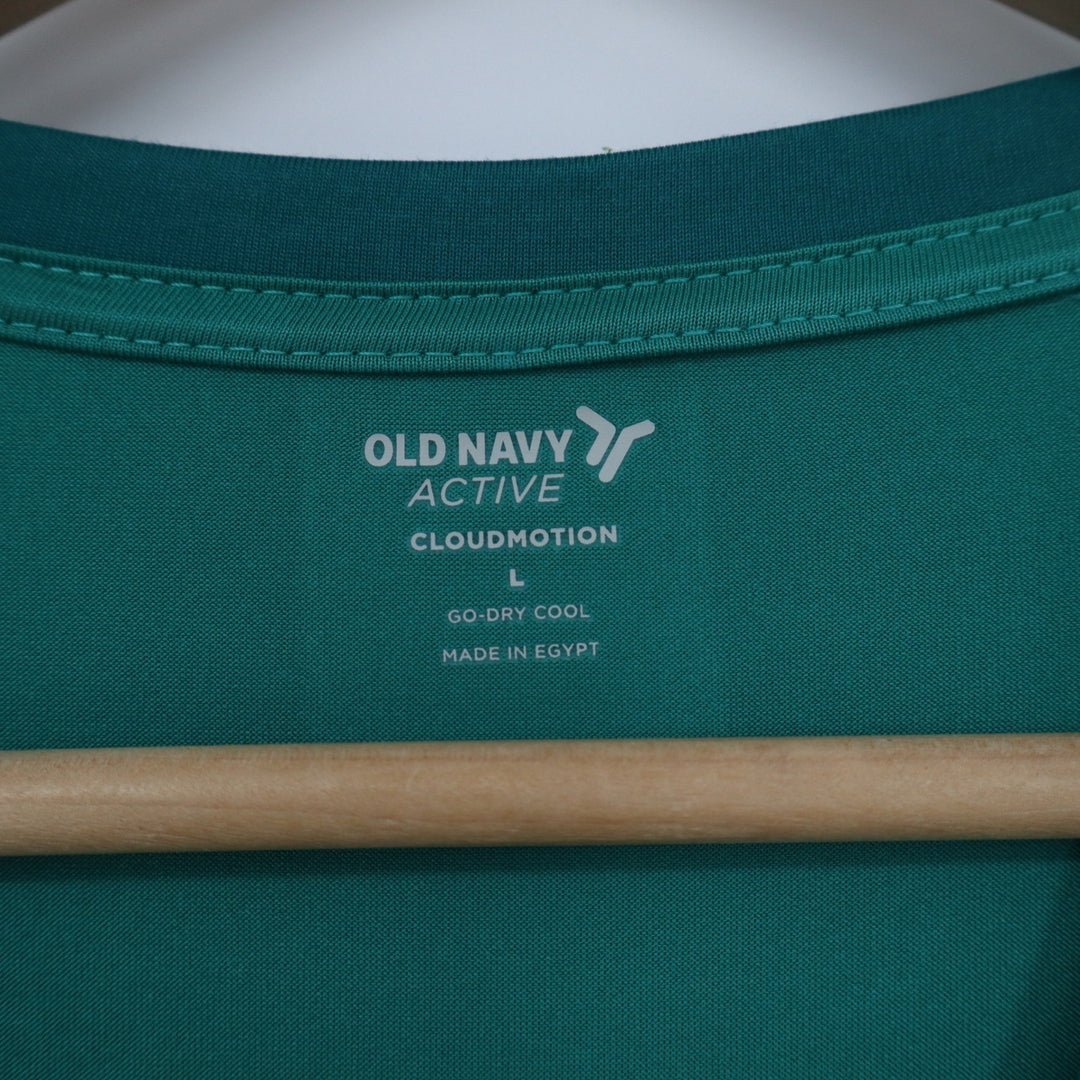 Old Navy Active Cloudmotion Mens Large Teal Green Tie Dye Go-Dry Cool T-Shirt