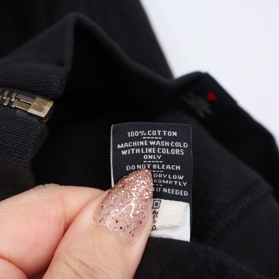 American Giant Hoodie Womens Medium Black Full Zip Cotton Sherpa Lined Outdoor