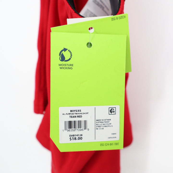 DSG Boys All Purpose Training Shorts Team Red XS 6-7 Athletic Mesh