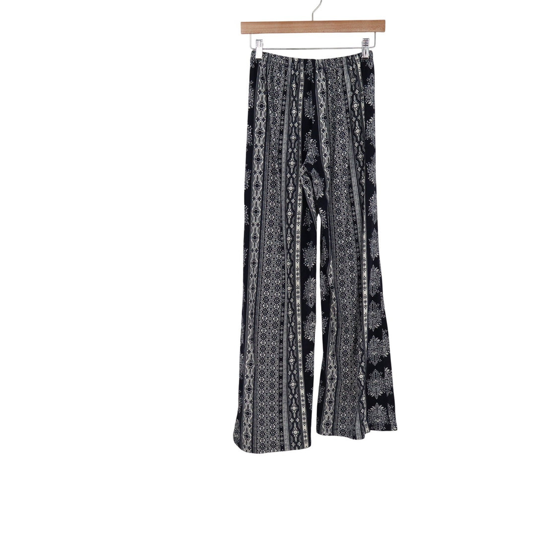 Maxine Nichols Black White Medallion Print Wide Leg Palazzo Pants Small