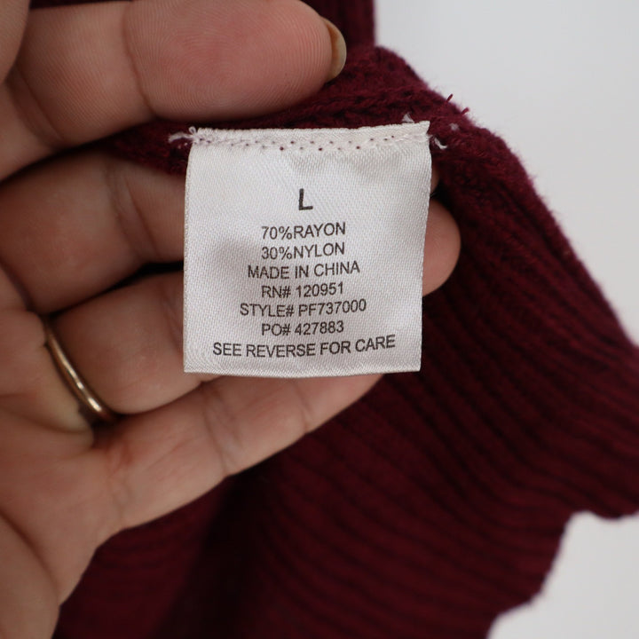 Pink Rose Burgundy Open Front Longline Cardigan Sweater PF737000 Large