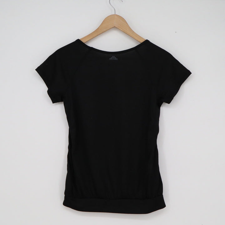 HM Sport Womens Black Scoop Neck Short Sleeve Activewear Top Size XS