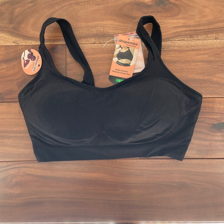 Shapermint Essentials Black Daily Comfort Wireless Shaper Bra Size L