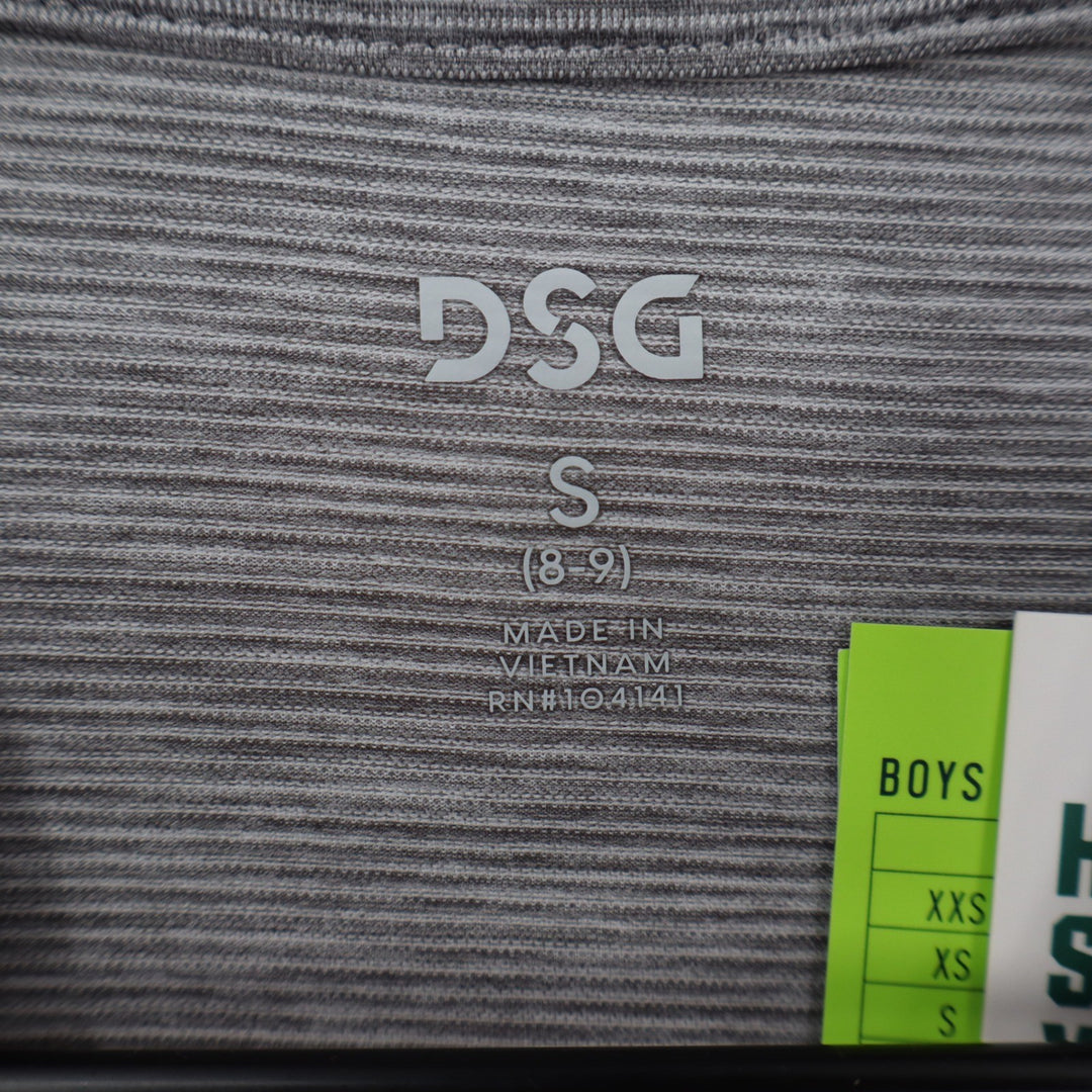 DSG Boys Movement Tee Dark Gray Heather Short Sleeve Athletic Shirt S 8-9