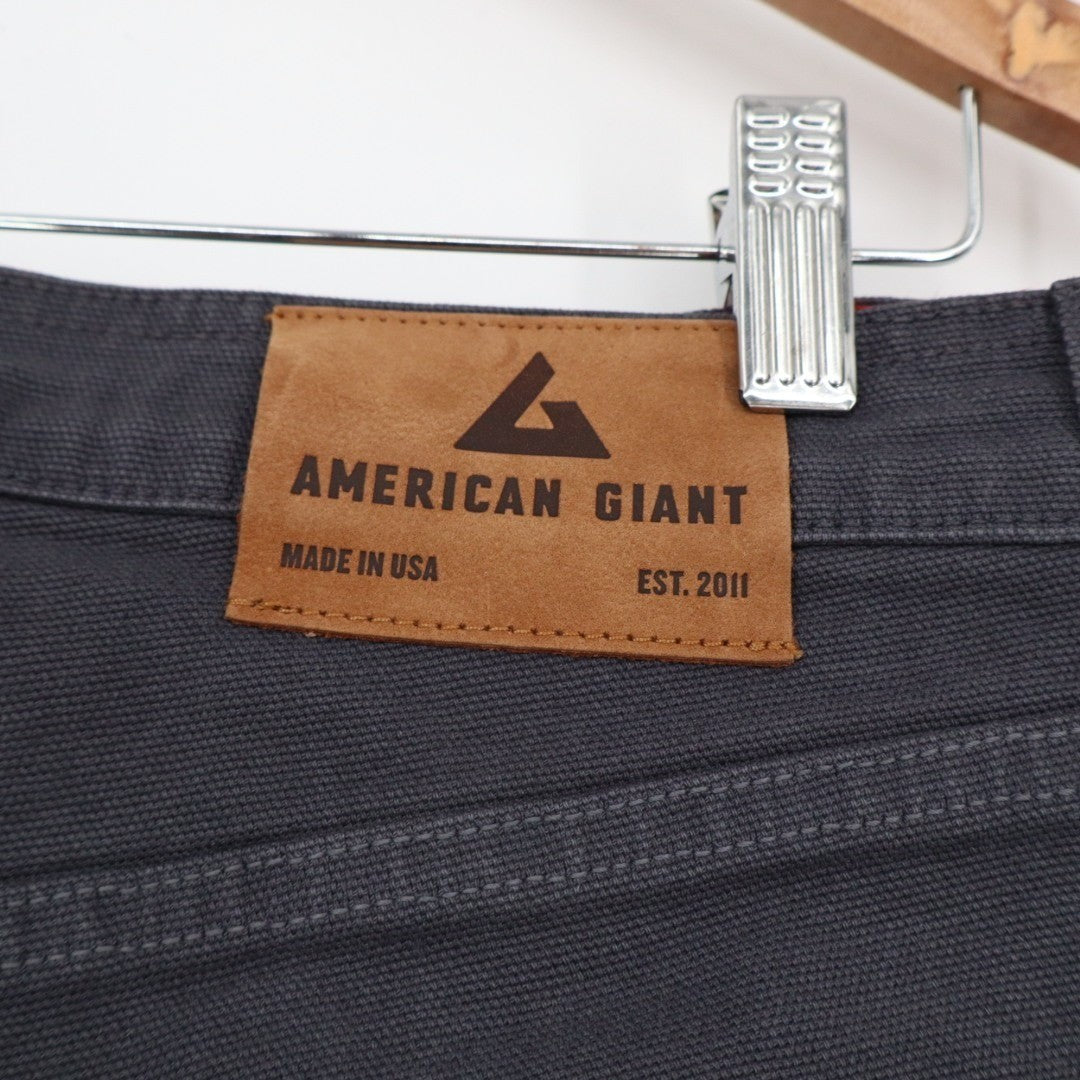American Giant Roughneck Jeans Women 30X32 Charcoal Gray Cotton Stretch Straight