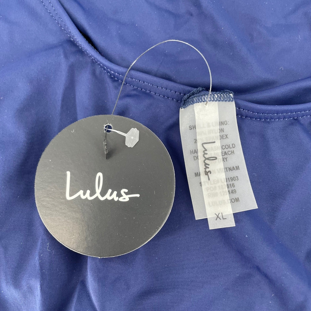 Lulus Sweet Dive Navy Backless Underwire One-Piece Swimsuit Size XL
