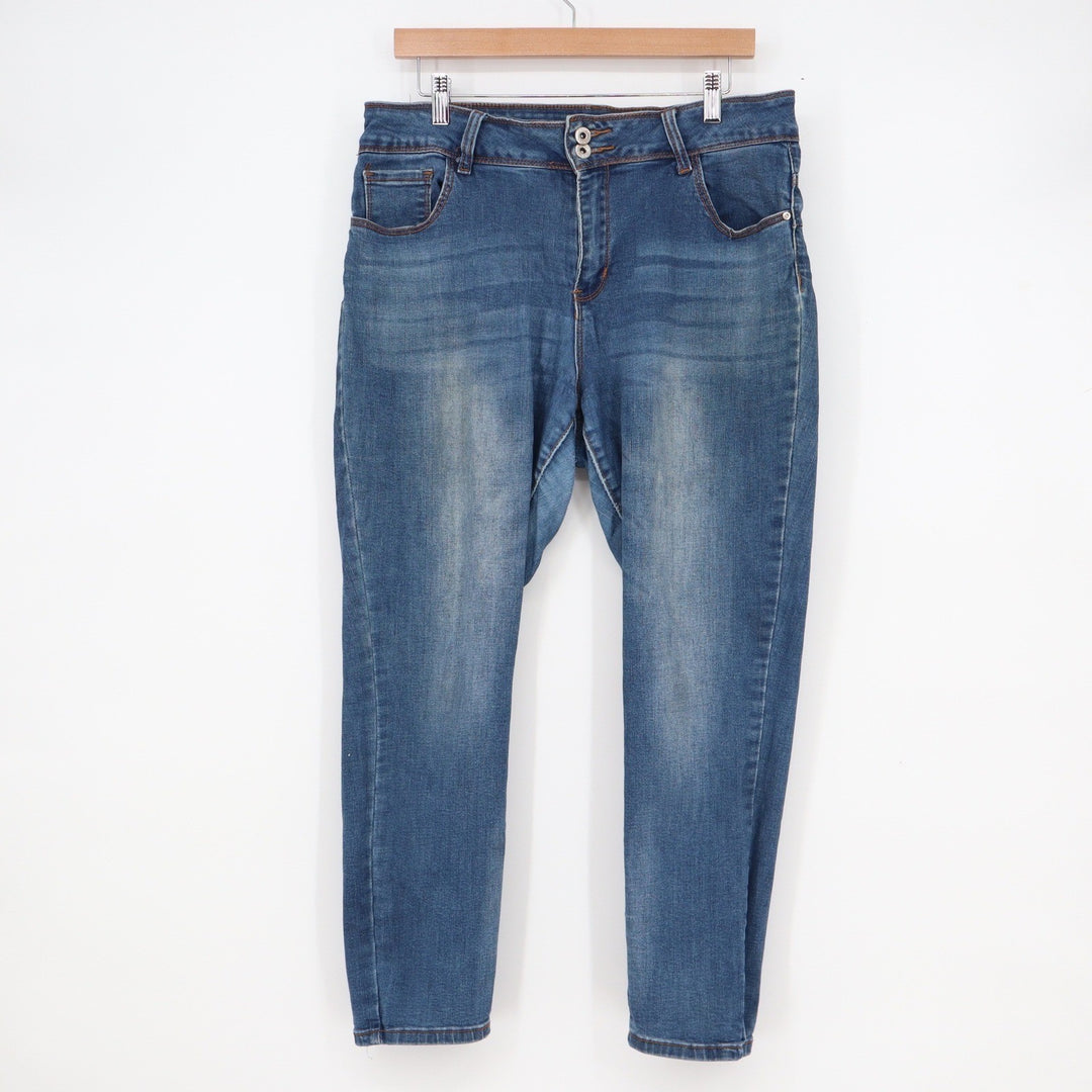TALA Womens Size 14 Medium Wash Skinny Jeans Blue Stretch Denim Mid Rise