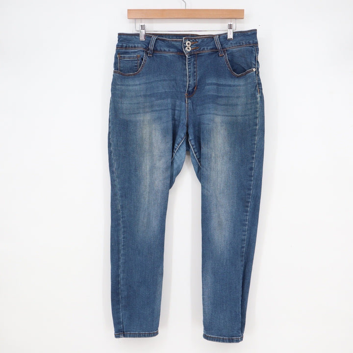TALA Womens Size 14 Medium Wash Skinny Jeans Blue Stretch Denim Mid Rise