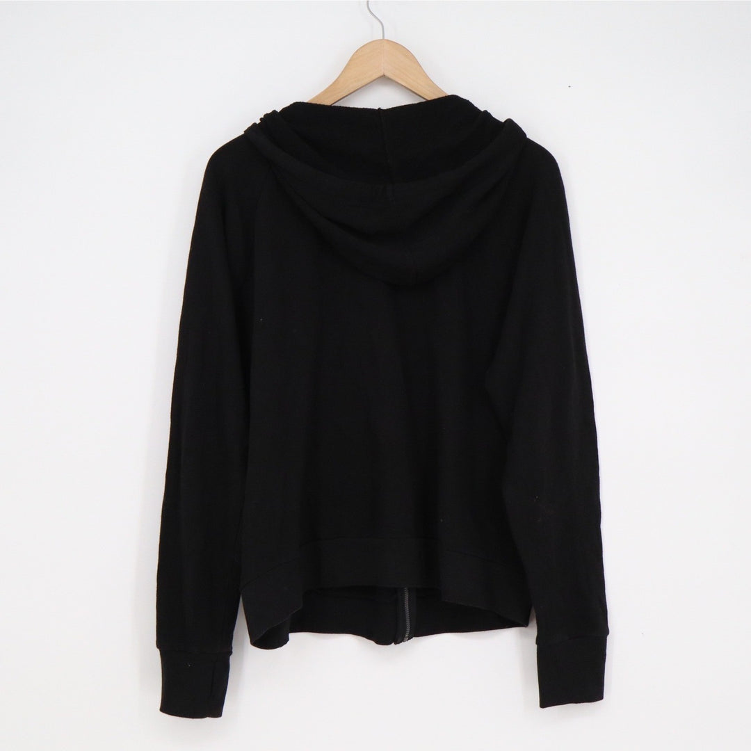 So Women Black Full Zip Hoodie Sweatshirt XXL Cotton Blend Raglan Sleeve