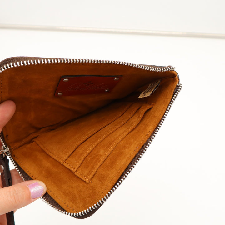 Patricia Nash Cassini Women Wristlet Wallet Turquoise Tooled Leather Credit Card