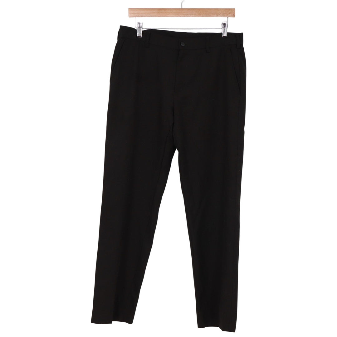 Van Heusen Pants Mens 33/32 Traveler Black Flat Front Trousers Excellent