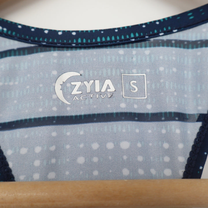 Zyia Active Tank Top Womens S ZA2374 Navy Blue Teal Racerback Mesh Excellent