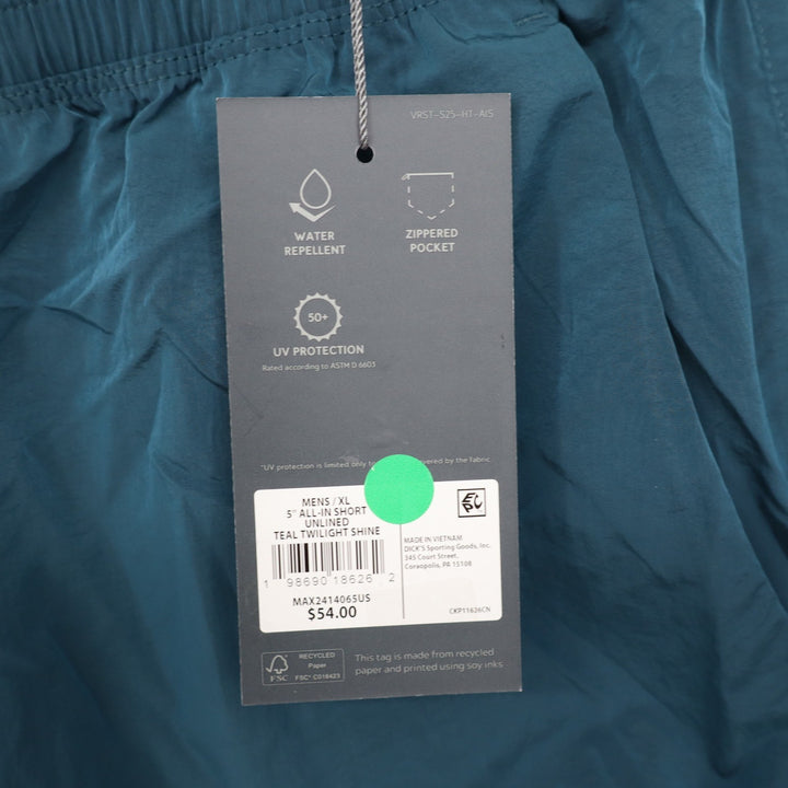 VRST Mens 5" All-In Short Unlined Teal Twilight Shine XL Water Repellent