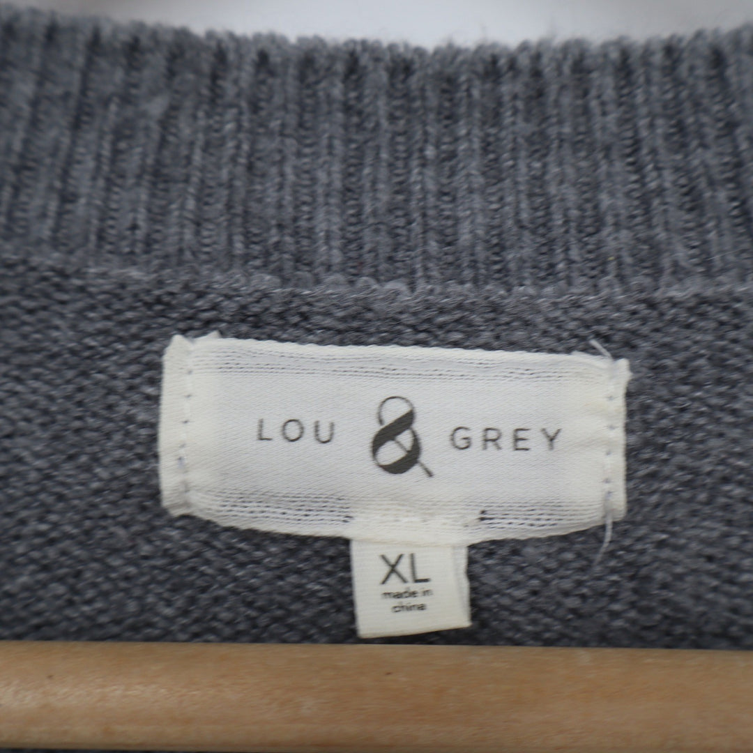 Lou & Grey Gray Wool Blend Crew Neck Long Sleeve Sweater Dress XL